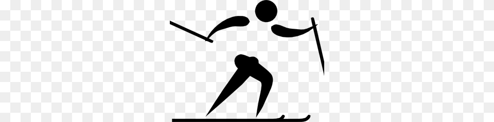 Olympic Sports Cross Country Skiing Pictogram Clip Art, Stencil, Bow, Weapon, People Free Png