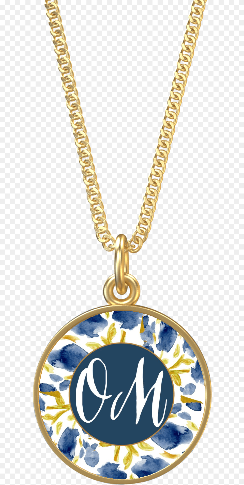 Om Round Gold Necklace Locket, Accessories, Jewelry, Pendant Free Png Download