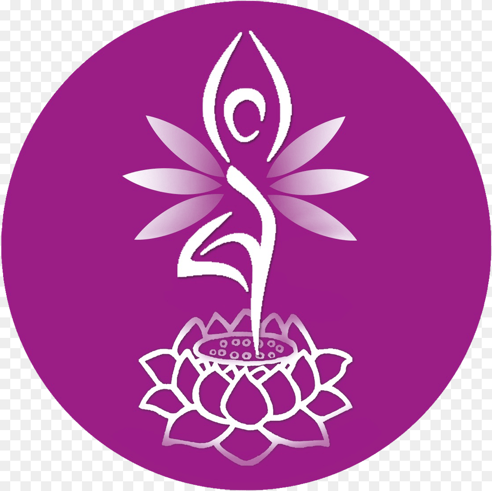 Om Studio Central Yoga Logo, Purple, Flower, Plant, Disk Png