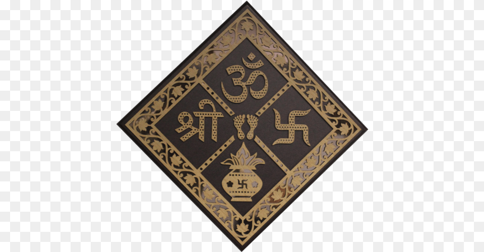 Om Swastik Wooden Wall Art Hanging Emblem, Home Decor, Rug Png Image