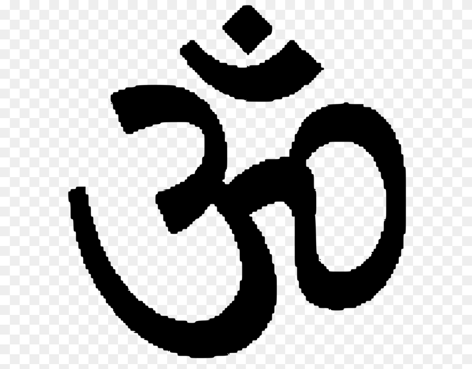 Om Symbol Hinduism Vishnu Drawing, Gray Free Png