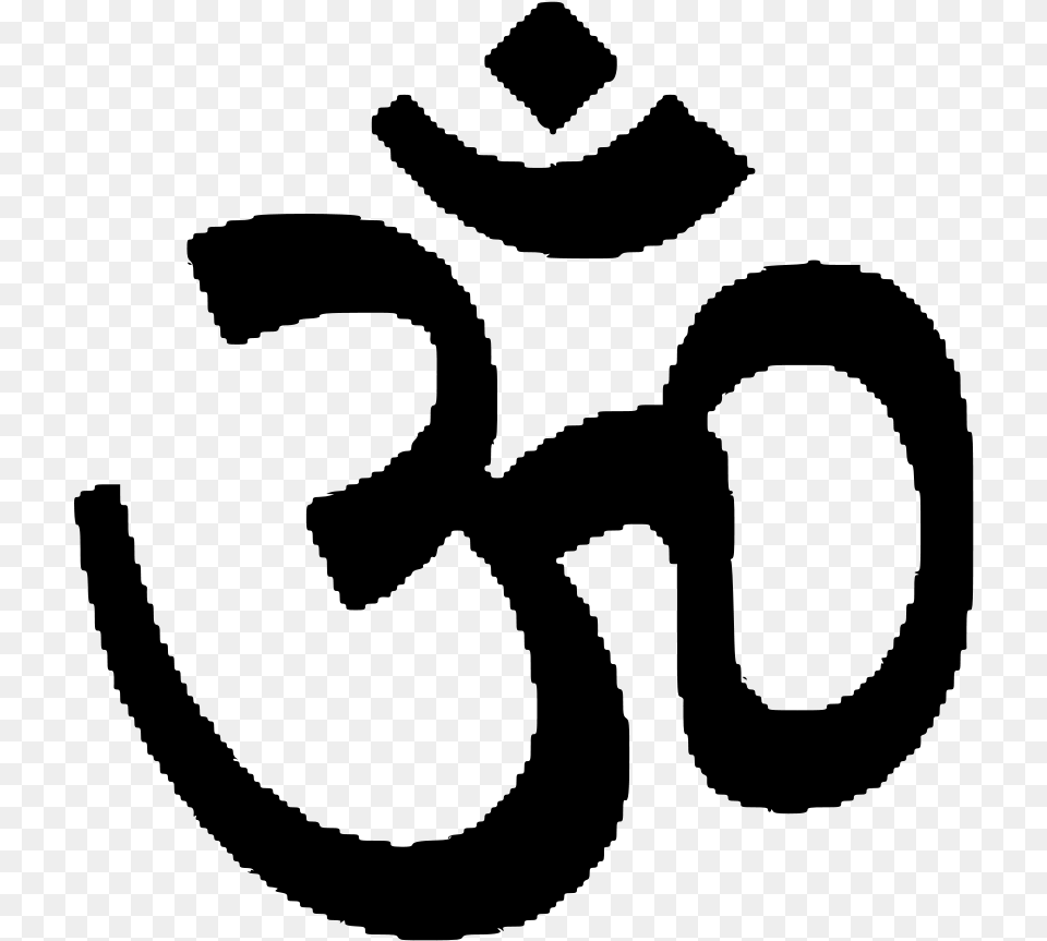 Om Symbol Hinduism Vishnu Drawing 5 Main Religions Symbols, Gray Free Png