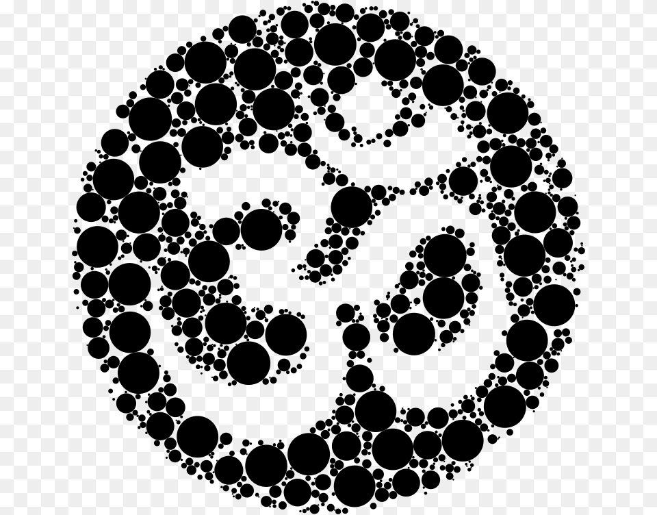 Om Symbol Negative Space Circles Om Symbol Black And White, Gray Free Png Download