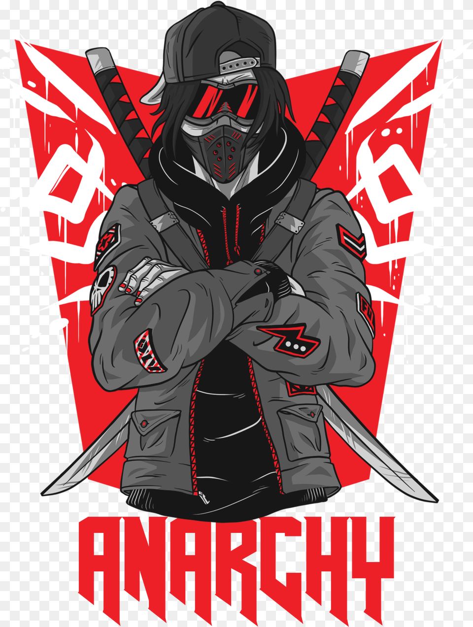Omakase Gamer Anarchy Shirt Hoodie, Adult, Male, Man, Person Png Image