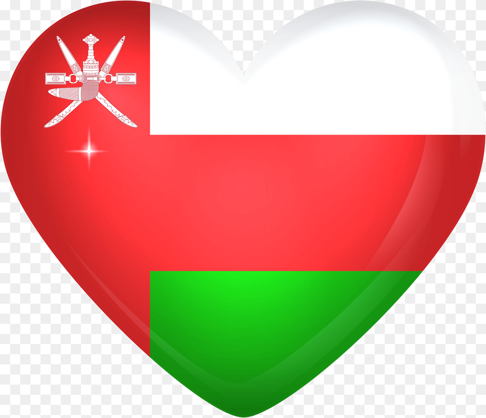 Oman Flag Heart Oman Flag Heart, Balloon, Aircraft, Airplane, Transportation Png Image
