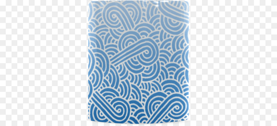 Ombre Blue And White Swirls Doodles White Mug Placemat, Home Decor, Rug, Pattern Png Image
