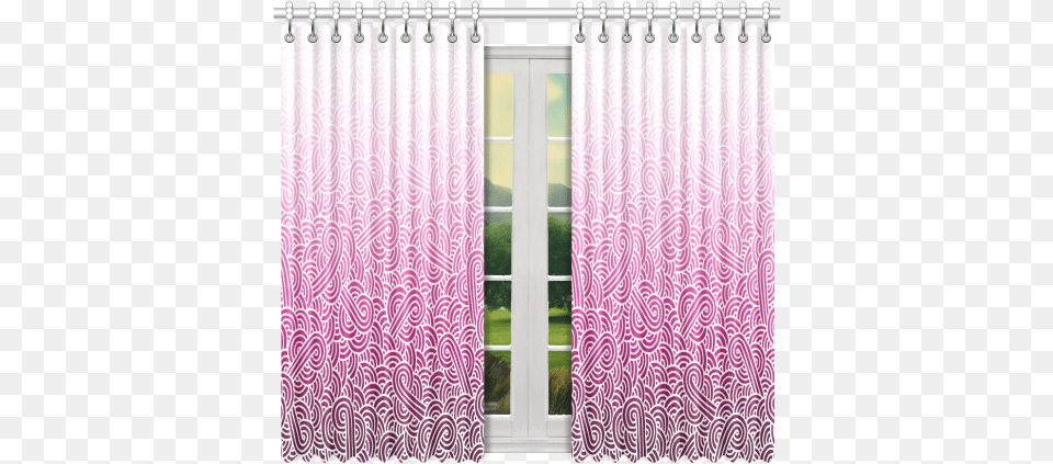Ombre Pink And White Swirls Doodles Window Curtain Window, Door, Texture, Home Decor, Architecture Png Image