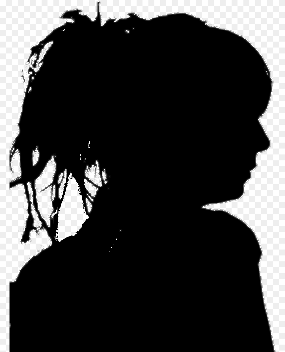 Ombre Profil Atebas Dreadlocks Dubrootsgirl Ombrechinoise Silhouette, Stencil, Adult, Female, Person Png