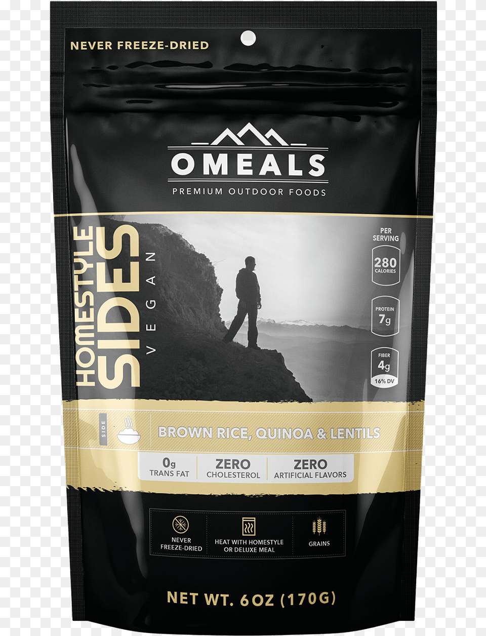 Omeals Brown Rice Quinoa Lentils 01 Packaging And Labeling, Advertisement, Poster, Adult, Male Png