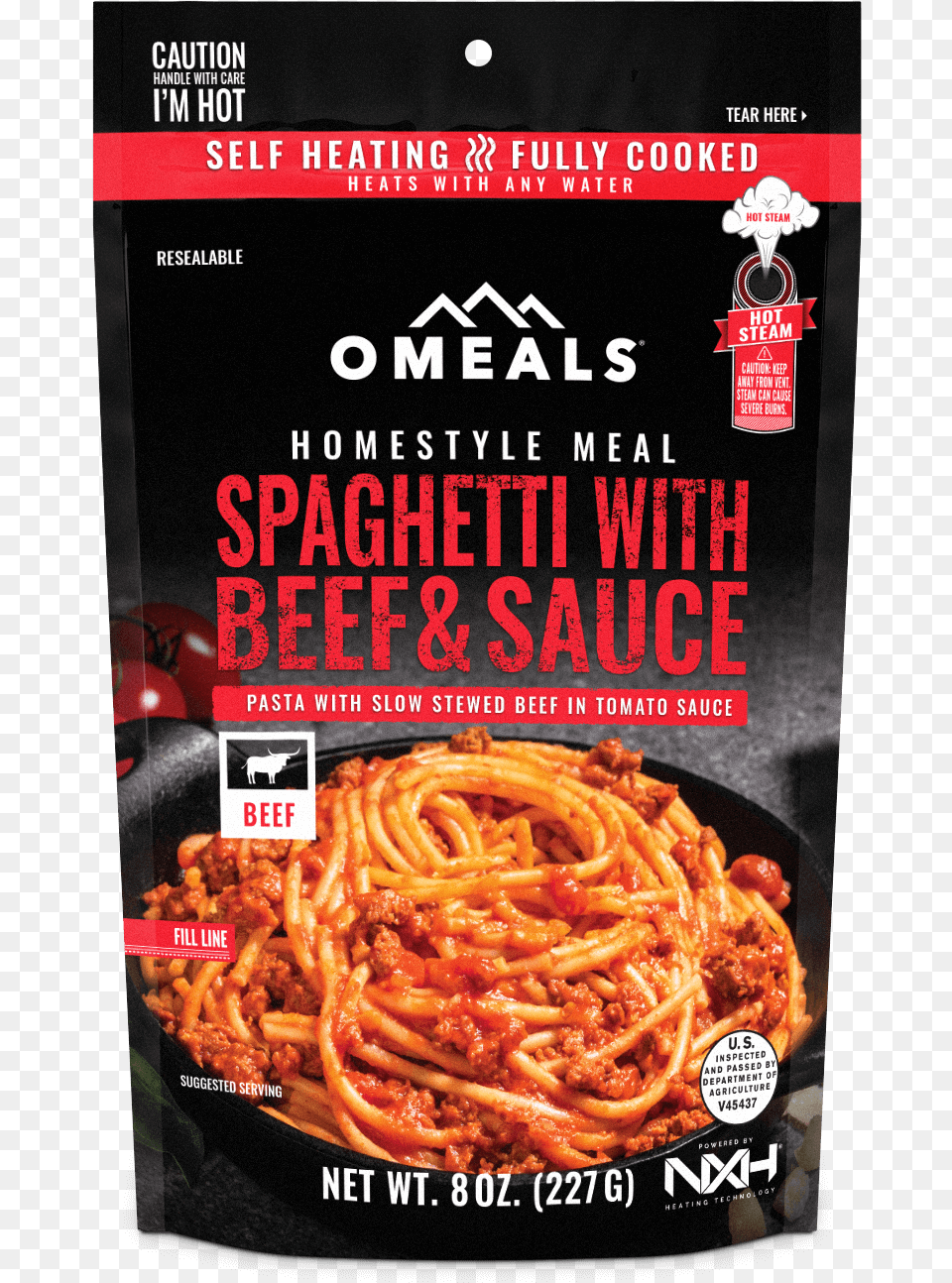 Omeals Spaghetti With Beef And Sauce 6 Omeals, Advertisement, Food, Pasta, Poster Png Image