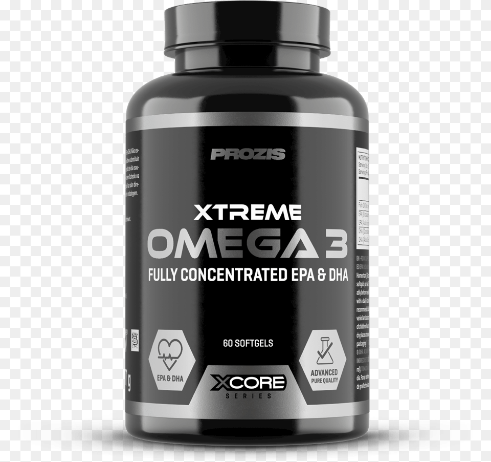 Omega 3 Xtreme Epa Ss 60 Softgels Acetyl L Carnitine Xcore, Bottle, Shaker Free Png
