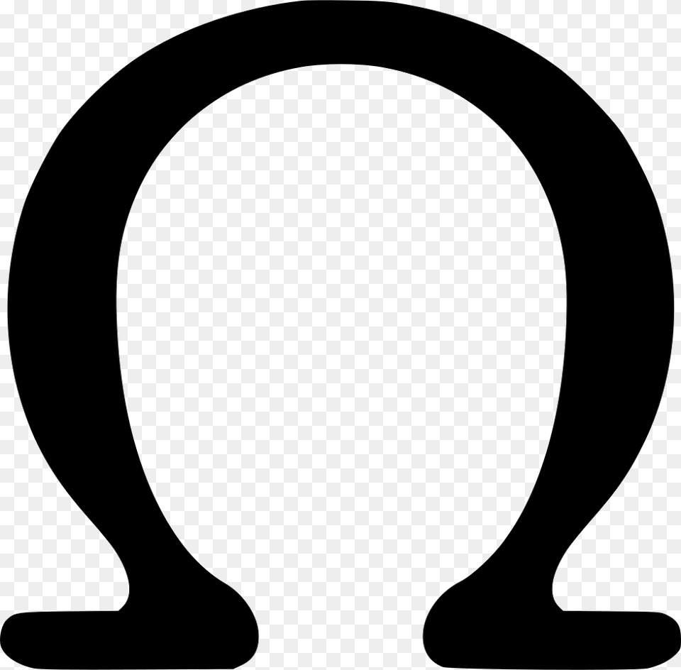 Omega Greek Alphabet Letter Black Horseshoe Clipart, Stencil, Silhouette Png