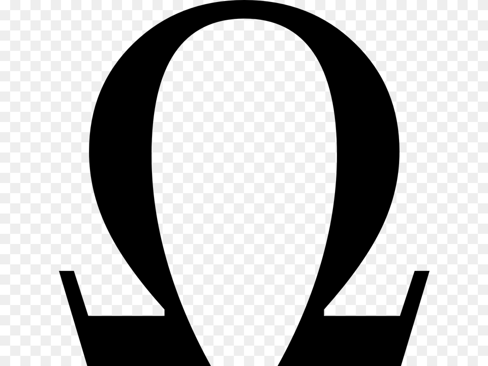 Omega Greek Ohm Letter Symbols Small Lower Case Omega Symbol, Gray Free Transparent Png