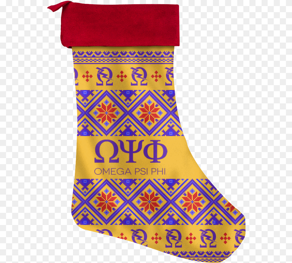 Omega Psi Phi Christmas Stocking Christmas Day Full Size Decorative, Clothing, Hosiery, Gift, Christmas Decorations Free Transparent Png