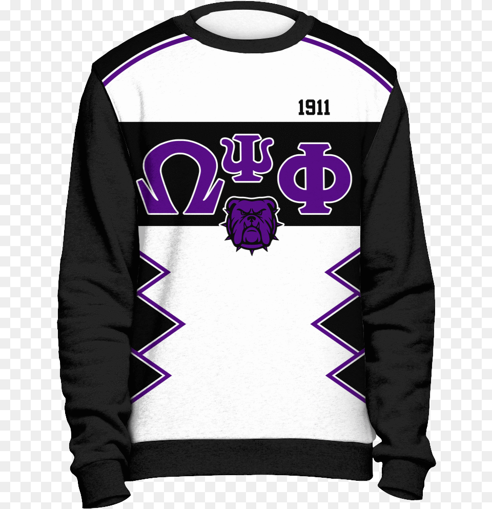 Omega Psi Phi Initials And Year Black Sweatshirt Unique Kappa Alpha Psi Christmas, Clothing, Hoodie, Knitwear, Long Sleeve Free Png Download