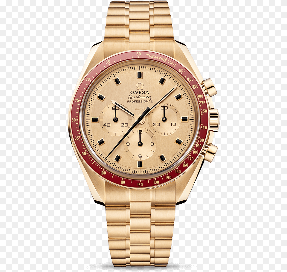 Omega Speedmaster 50th Anniversary Gold, Arm, Body Part, Person, Wristwatch Png