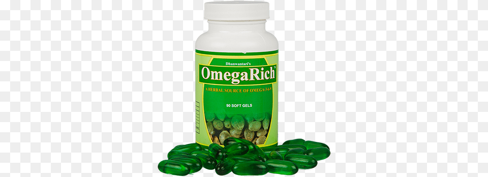 Omegarich Capsules Omega Rich Dhanwantari, Herbal, Herbs, Plant, Medication Free Png