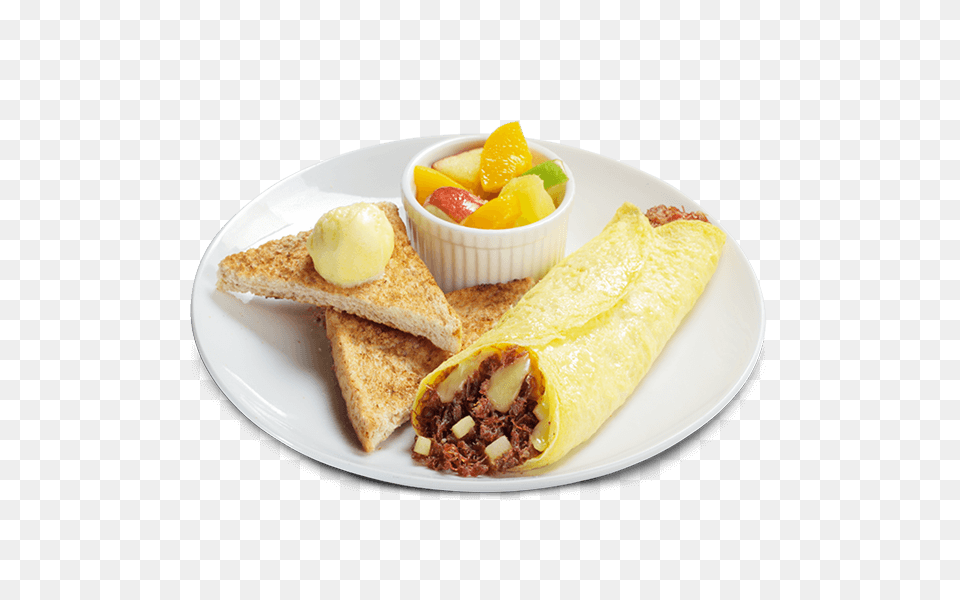 Omelette, Food, Bread, Plate Free Png Download