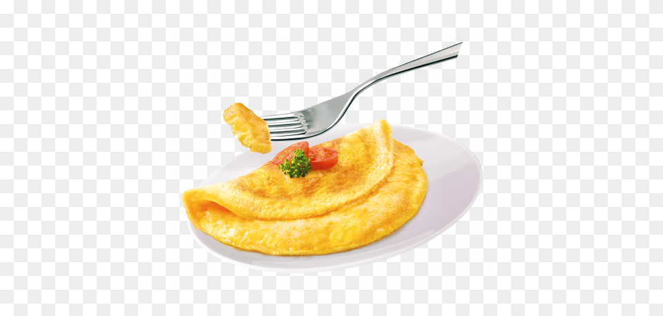 Omelette, Cutlery, Fork, Egg, Food Png Image