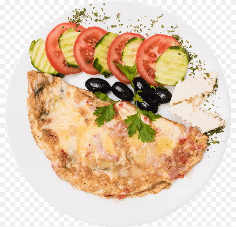 Omelette Image Omleta, Plate, Food, Pizza, Egg Free Png Download