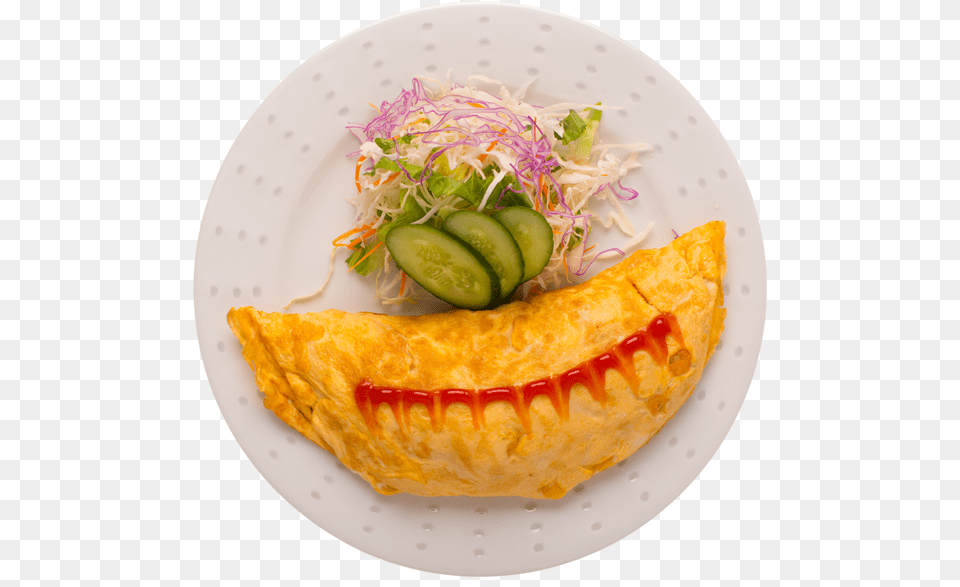 Omelette Omurice, Plate, Food, Food Presentation, Egg Free Png