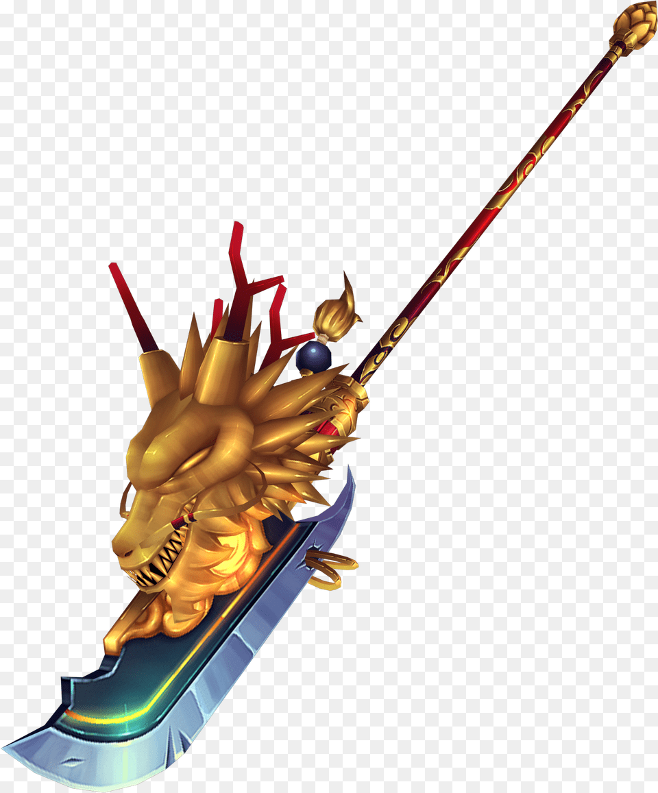 Omlnizv Gold Dragon Scythe, Sword, Weapon Free Png