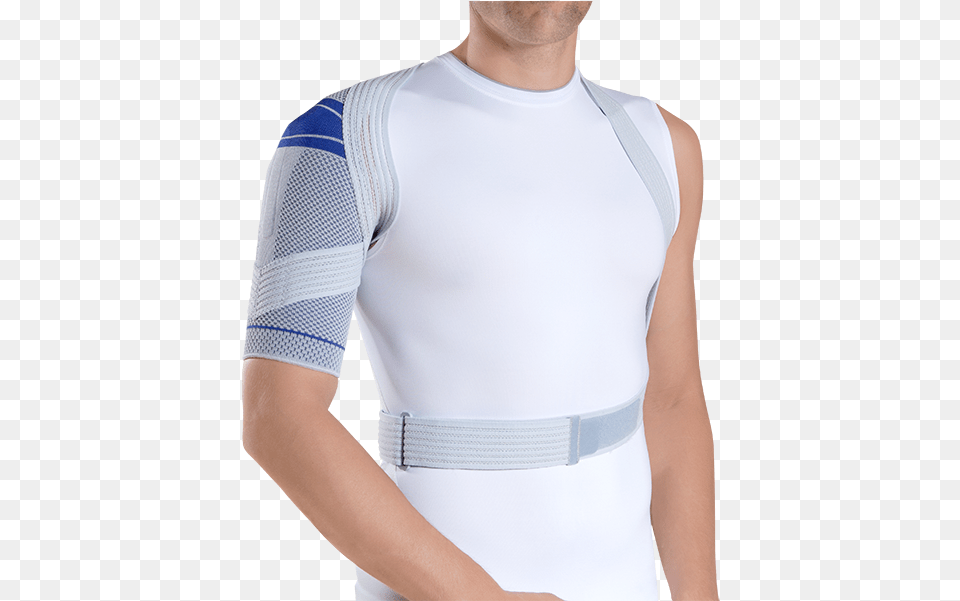 Omotrain Shoulder Brace Wearing Arm Sling Orthese 2 Epaule, Clothing, Undershirt, Adult, Male Png Image