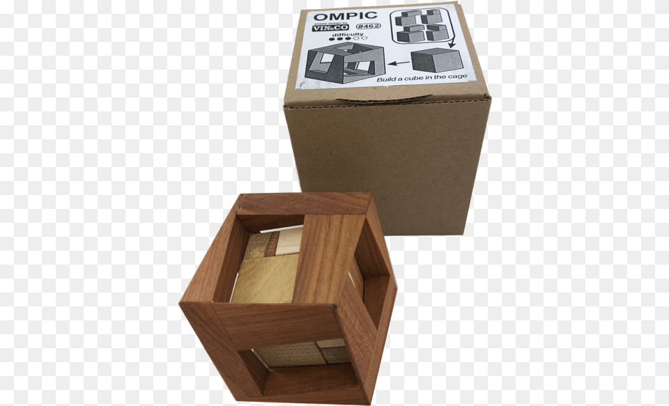 Ompic 4 Piece Puzzle In Box Plywood, Wood, Crate, Cardboard, Carton Png Image