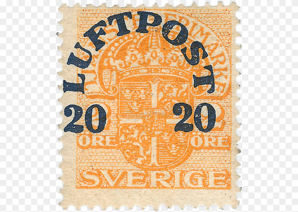 On 2o Orange Air Post Stamp Rare 2 Ore Sverige Stamps, Postage Stamp Free Png