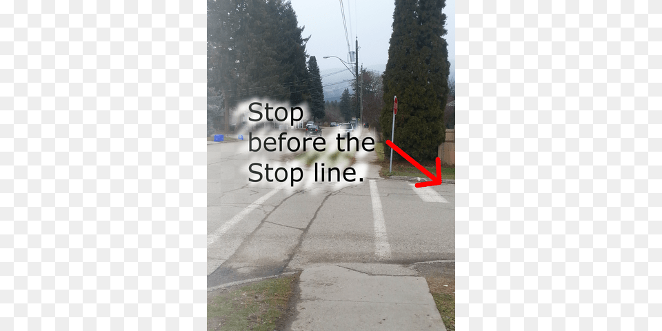 On A Road Test You Must Come To A Complete Stop At Stop Line At Intersection, City, Street, Path, Urban Png Image
