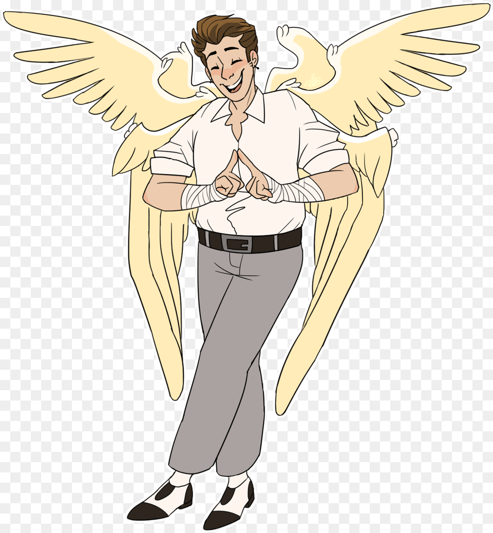 On Angels Wings Tumblr Angel Wings Cartoon, Adult, Person, Man, Male Free Transparent Png