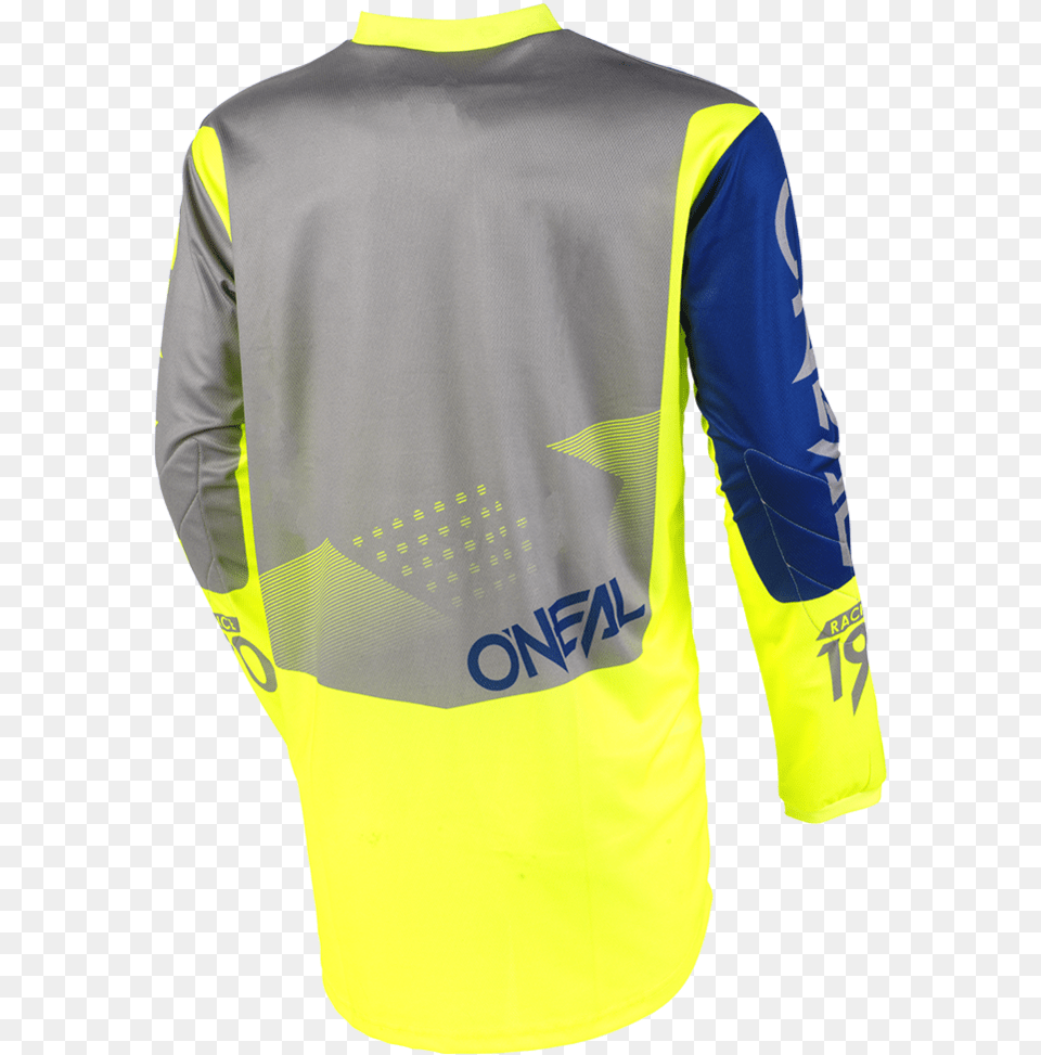 On Elem Factor Neon Blue Jersey Back Web 2 Neon Dirt Bike Jersey, Sleeve, Clothing, Coat, Shirt Free Png Download