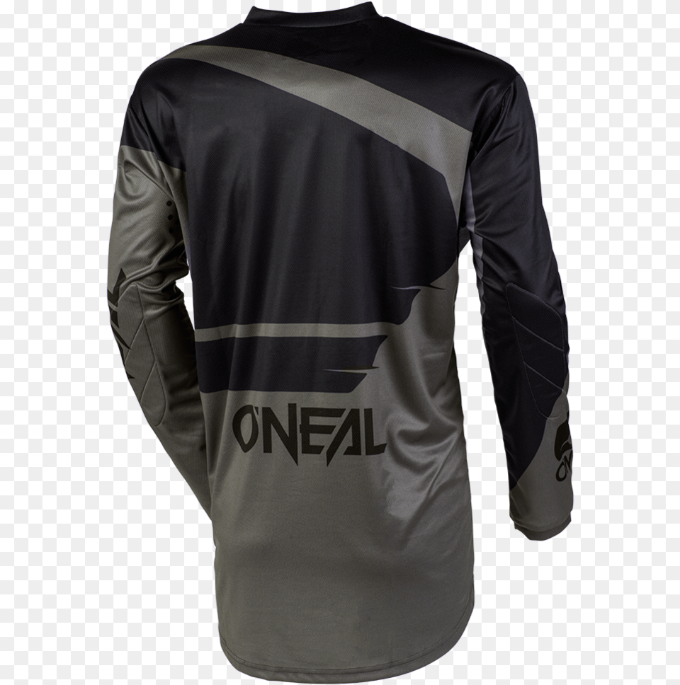 On Elem Racewr Gray Black Jersey Back Web 2 Motocross, Clothing, Coat, Jacket, Long Sleeve Free Png