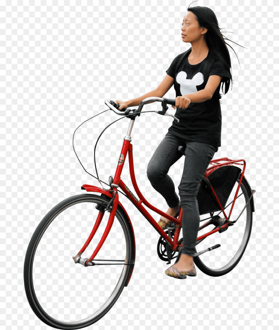 On Her Bike Riding A Bike, Adult, Vehicle, Transportation, Person Png Image