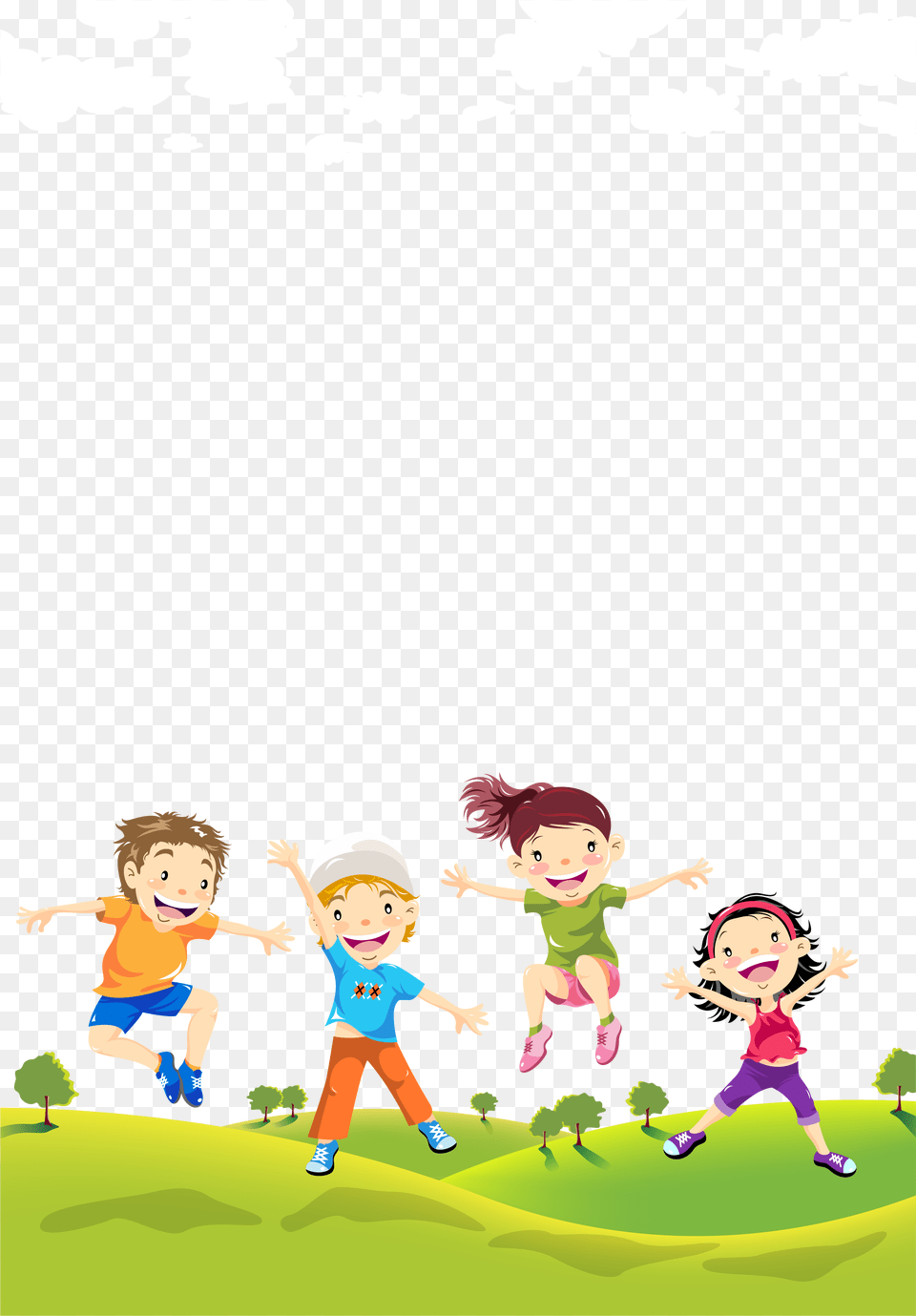 On Lawn Illustration Child The Children Clipart Happy Children, Baby, Book, Publication, Comics Png Image