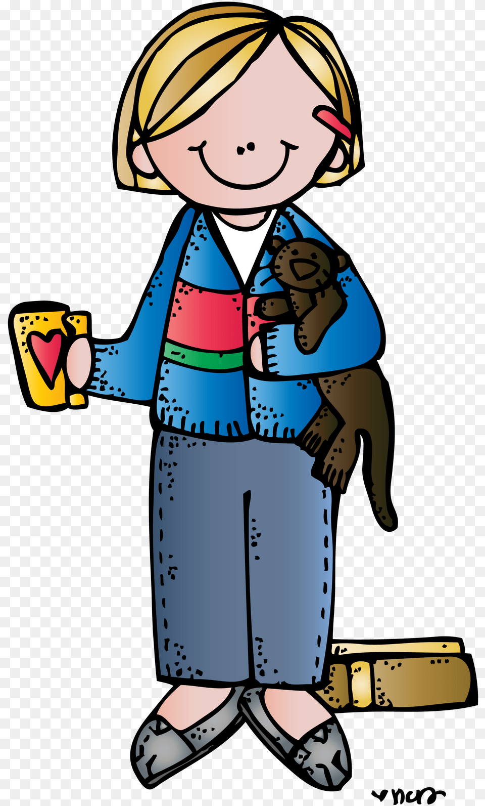 On My Own Clipart Free Download Sub Hub Melonheadz Clipart Teacher Short Blonde Hair, Publication, Book, Comics, Person Png Image
