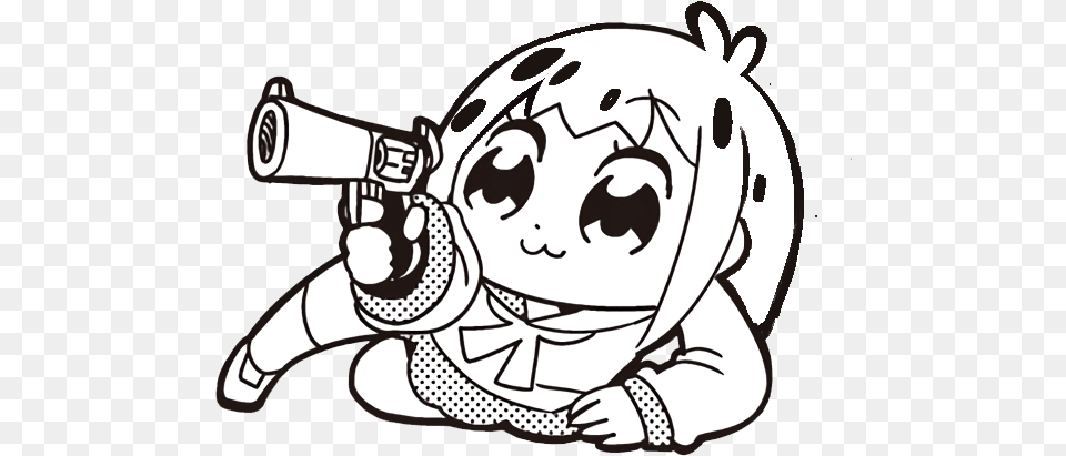 On Shane Dawson Just Fuck Off Anime Girl With Gun Meme, Stencil, Photography, Face, Head Png Image