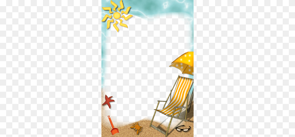 On The Beach Picture Frame, Chair, Furniture, Outdoors, Summer Png Image