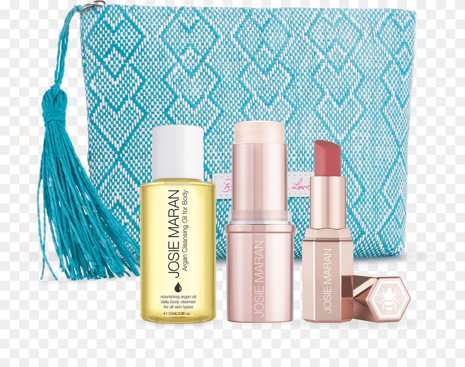 On The Glow Essentials Josie Maran Argan Lip Sting Plumping Butter, Cosmetics, Lipstick, Bottle, Perfume Free Png