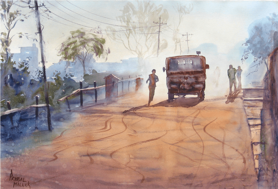 On The Run Watercolor Painting, Art, Person, Car, Transportation Free Png