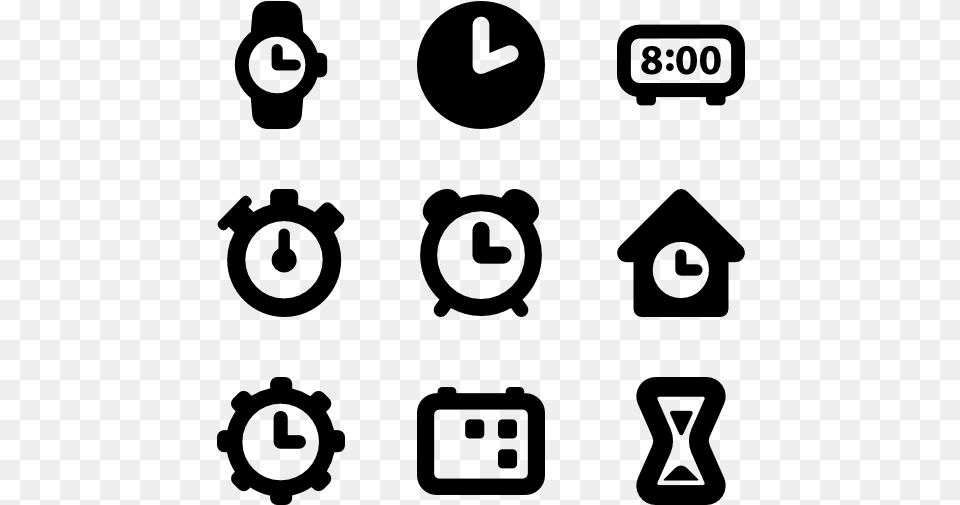 On Time 20 Icons Watch, Gray Png Image