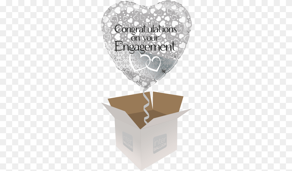 On Your Engagement Entwined Hearts Congratulations On Your Engagement Balloons, Box, Cardboard, Carton, Diaper Png