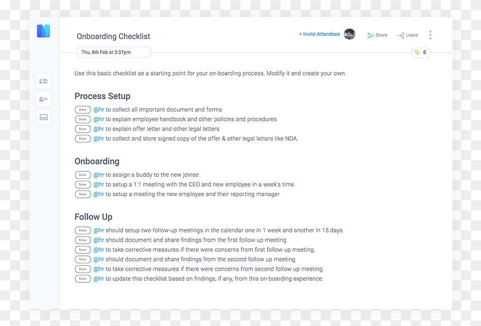 Onboarding Checklist Template Onboarding Template New Employee Onboarding Form, Page, Text, File, Computer Free Png