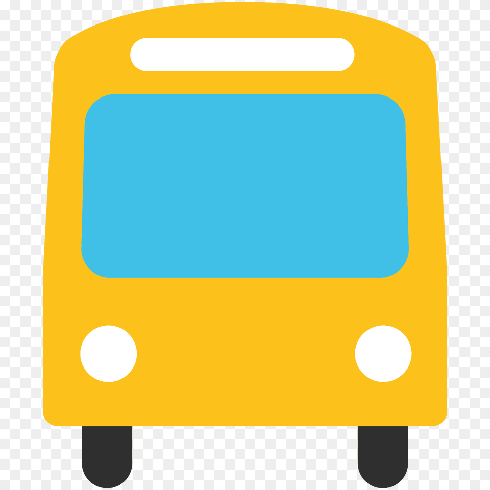 Oncoming Bus Emoji Clipart, Bus Stop, Outdoors, School Bus, Transportation Png Image