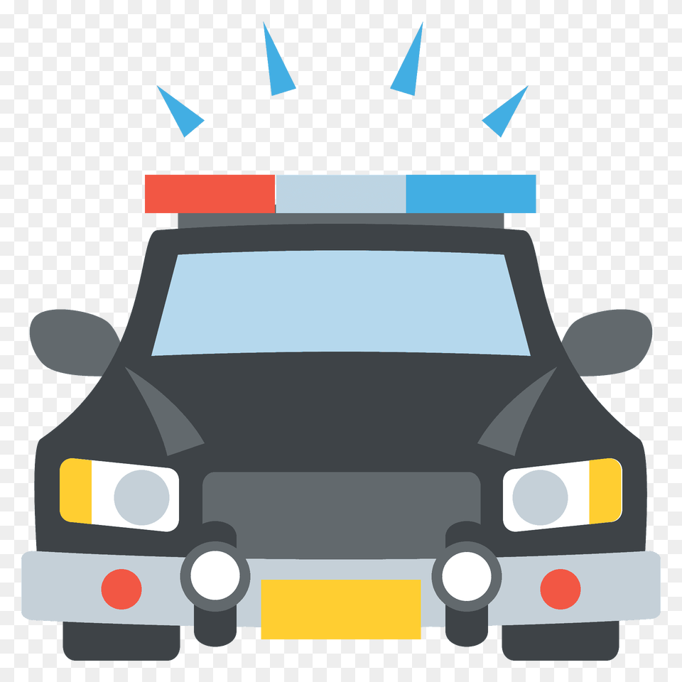 Oncoming Police Car Emoji Clipart, Transportation, Vehicle, Car Wash, License Plate Png Image