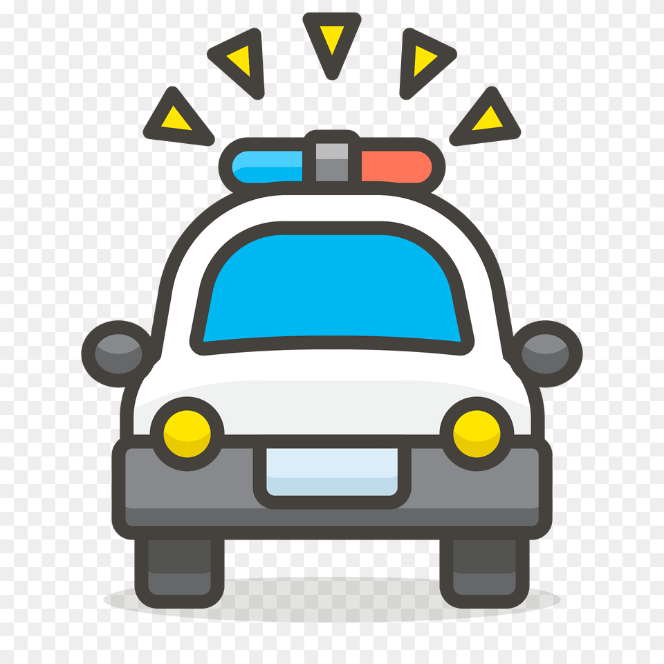 Oncoming Police Car Emoji Clipart, Transportation, Vehicle, Bulldozer, Machine Png Image