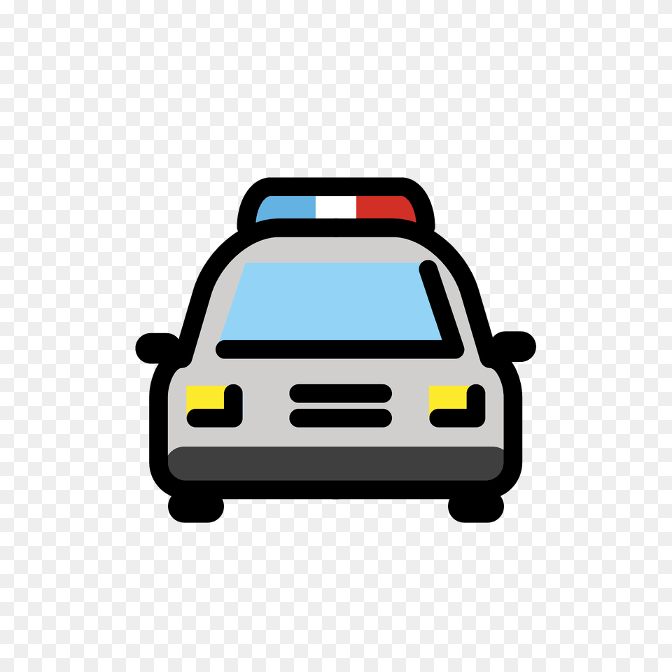 Oncoming Police Car Emoji Clipart, Transportation, Vehicle, Police Car, Bulldozer Png