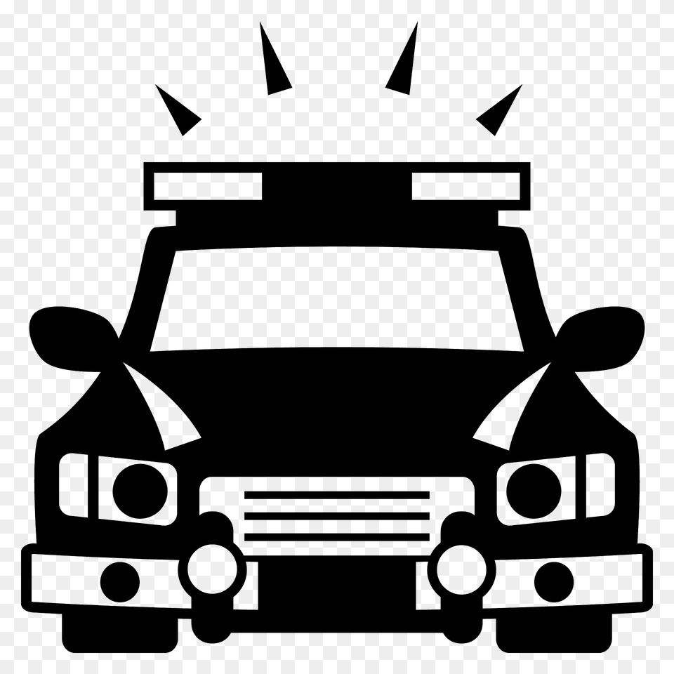 Oncoming Police Car Emoji Clipart, Bulldozer, Machine, Transportation, Vehicle Free Png