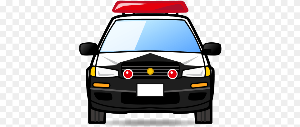 Oncoming Police Car Police Car Emoji, Transportation, Vehicle, License Plate Free Transparent Png