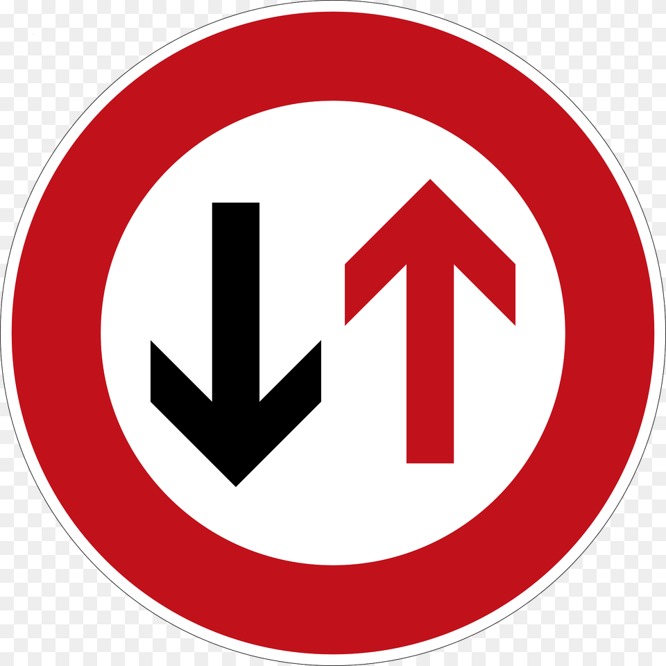 Oncoming Traffic Has The Right Of Way Clipart, Sign, Symbol, Road Sign Png Image